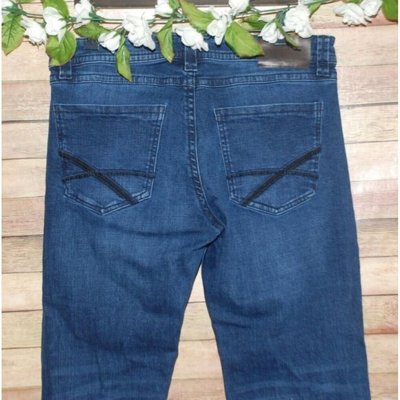 TX AXEL Mens Dark Wash Blue Jeans Size 34X32 Slim Boot Cut Western Casual - Picture 5 of 11